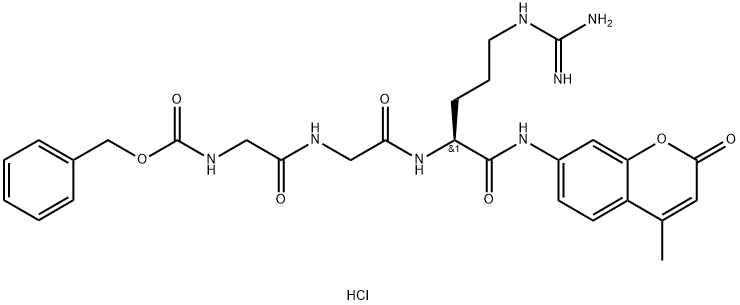 Z-甘氨酰甘氨酰精氨酸-7-氨基-4-甲基香豆素鹽酸鹽 結(jié)構(gòu)式