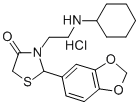 4-Thiazolidinone, 3-(2-(cyclohexylamino)ethyl)-2-(3,4-methylenedioxyph enyl)-, monohydrochloride Struktur