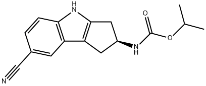 (S)-(7-Cyano-1,2,3,4-tetrahydrocyclopenta[b]indol-2-yl)carbamic Acid Isopropyl Ester Struktur