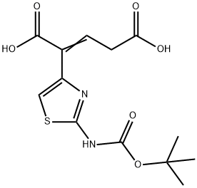 2-(2-tert-Butoxycarbonylaminothiazol-4-yl)-2-pentenedioic acid Struktur