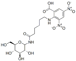 N-(6-(2-carboxy-4,6-dinitrophenylamino)hexanoyl)glucopyranosylamine Struktur