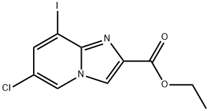 6-Chloro-8-iodo-imidazo[1,2-a]pyridine-2-carboxylic acid ethyl ester Struktur