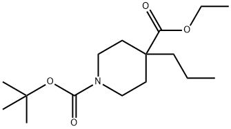 1-tert-Butyl 4-ethyl 4-propylpiperidine-1,4-dicarboxylate Struktur