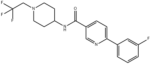 3-PYRIDINECARBOXAMIDE, 6-(3-FLUOROPHENYL)-N-[1-(2,2,2-TRIFLUOROETHYL)-4-PIPERIDINYL]- Structure