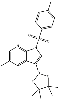 1H-Pyrrolo[2,3-b]pyridine, 5-Methyl-1-[(4-Methylphenyl)sulfonyl]-3-(4,4,5,5-tetraMethyl-1,3,2-dioxaborolan-2-yl)- Struktur