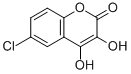 6-chloro-3,4-dihydroxy-2H-1-benzopyran-2-one Struktur