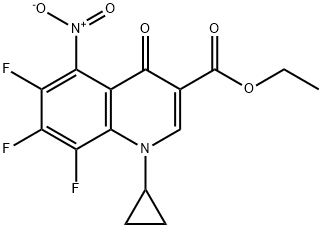 1-CYCLOPROPYL-5-NITRO-6,7,8-TRIFLUORO-1,4-DIHYDRO-4-OXO-3- QUINOLINECARBOXYLIC ACID ETHYL ESTER Struktur