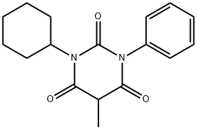 1-Cyclohexyl-5-methyl-3-phenylbarbituric acid Struktur