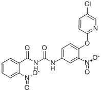 Benzamide, N-(((4-((5-chloro-2-pyridinyl)oxy)-3-nitrophenyl)amino)carb onyl)-2-nitro- Struktur