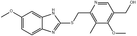 2[(4-METHOXY-5-HYDROXYMETHYL-3-METHYLPYRID-2-YL)-METHYLTHIO]-5-METHOXYBENZIMIDAZOLE Struktur