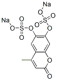 disodium (4-methyl-2-oxo-2H-1-benzopyran-6,7-diyl)disulphate  Struktur