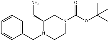 (R)-tert-butyl 3-(aMinoMethyl)-4-benzylpiperazine-1-carboxylate Struktur