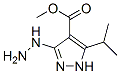 1H-Pyrazole-4-carboxylicacid,3-hydrazino-5-(1-methylethyl)-,methylester Struktur