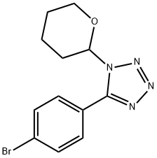 5-(4-bromophenyl)-1-(tetrahydro-2H-pyran-2-yl)tetrazole Struktur