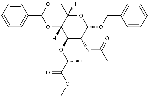 Benzyl N-Acetyl-4,6-O-benzylidene-α-D-muramic Acid, Methyl Ester Struktur