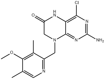 2-aMino-4-chloro-8-((4-Methoxy-3,5-diMethylpyridin-2-yl)Methyl)-7,8-dihydropteridin-6(5H)-one Struktur