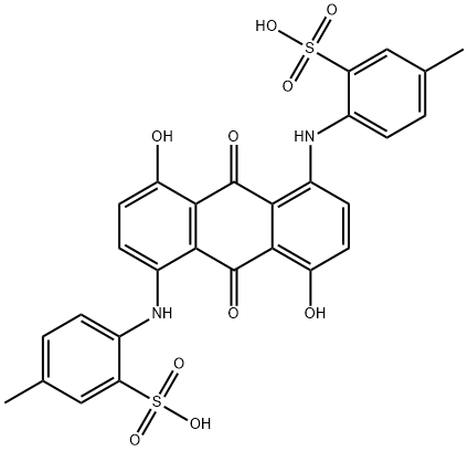 2,2'-[[(9,10-Dihydro-4,8-dihydroxy-9,10-dioxoanthracene)-1,5-diyl]bisimino]bis(5-methylbenzenesulfonic acid) Struktur