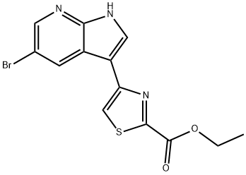 2-Thiazolecarboxylic acid, 4-(5-broMo-1H-pyrrolo[2,3-b]pyridin-3-yl)-, ethyl ester Struktur