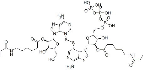 3,3'-dithiobis(2'-O-6-(propionylamino)hexanoyl)adenosine 5'-triphosphate Struktur