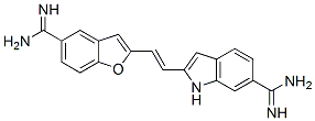 2-(2-(6-amindinoindole-2-yl)vinyl)-1-benzofuran-5-carboxamidine Struktur