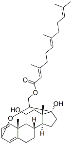 3,20-Epoxy-11,17-dihydroxy-21-[(3,7,11-trimethyl-1-oxo-2,6,10-dodecatrienyl)oxy]pregna-1,4-diene Struktur