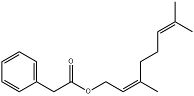 (Z)-3,7-dimethylocta-2,6-dienyl phenylacetate Struktur