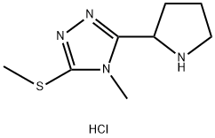 4-Methyl-3-methylsulfanyl-5-pyrrolidin-2-yl-4H-[1,2,4]triazole hydrochloride Struktur