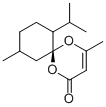 (-)-(6S)-4,10-DIMETHYL-7-ISOPROPYL-1,5-DIOXASPIRO[5.5] UNDEC-3-EN-2-ON Struktur