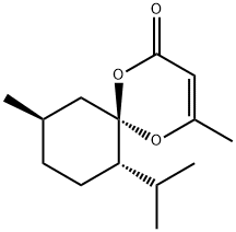 (6R)-(-)-4,10-DIMETHYL-7-ISOPROPYL-1,5-DIOXASPIRO[5.5]UNDEC-3-EN-2-ON Struktur