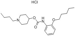 Carbamic acid, (2-(pentyloxy)phenyl)-, 1-butyl-4-piperidinyl ester, mo nohydrochloride Struktur