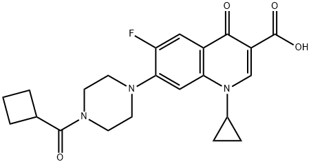 3-Quinolinecarboxylic acid, 7-[4-(cyclobutylcarbonyl)-1-piperazinyl]-1-cyclopropyl-6-fluoro-1,4-dihydro-4-oxo- Struktur