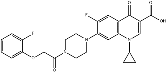 3-Quinolinecarboxylic acid, 1-cyclopropyl-6-fluoro-7-[4-[2-(2-fluorophenoxy)acetyl]-1-piperazinyl]-1,4-dihydro-4-oxo- Struktur