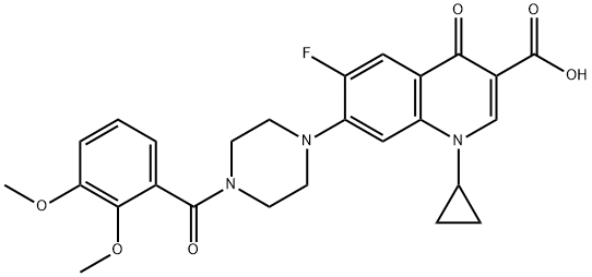 3-Quinolinecarboxylic acid, 1-cyclopropyl-7-[4-(2,3-diMethoxybenzoyl)-1-piperazinyl]-6-fluoro-1,4-dihydro-4-oxo- Struktur