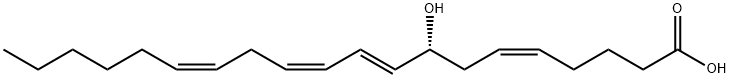 8(R)-HYDROXY-(5Z,9E,11Z,14Z)-EICOSATETRAENOIC ACID Struktur