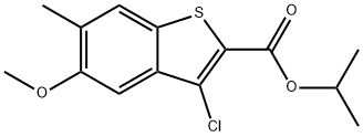 Benzo[b]thiophene-2-carboxylic acid, 3-chloro-5-Methoxy-6-Methyl-, 1-Methylethyl ester Struktur