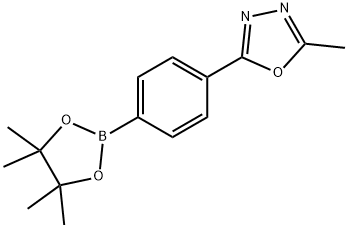 2-Methyl-5-[4-(4,4,5,5-tetramethyl-1,3,2-dioxaborolan-2-yl)phenyl]-1,3,4-oxadiazole Struktur