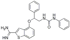 4-(1-PHENYL-2-(3-PHENYLUREIDO)ETHOXY)BENZO[B]THIOPHENE-2-CARBOXIMIDAMIDE Struktur