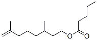 (-)-Pentanoic acid 3,7-dimethyl-7-octenyl ester Struktur