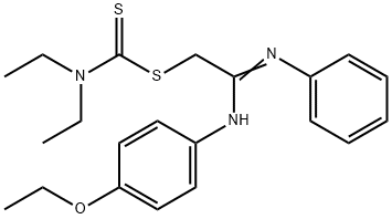 CARBAMODITHIOIC ACID, DIETHYL-, 2-((4-ETHOXYPHENYL)AMINO)-2-(PHENYLIMI NO)ETHYL E Struktur