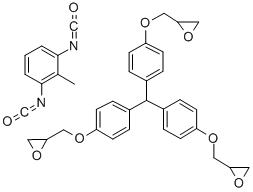 TRIPHENYLOLMETHANE TRIGLYCIDYL ETHER 2,6-TOLYLENE DIISOCYANATE ADDUCT Struktur