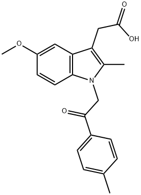 1-(4-Methylphenacyl)-2-methyl-5-methoxyindol-3-ylacetic acid Struktur