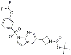 1-Azetidinecarboxylic acid, 3-[1-[[3-(difluoroMethoxy)phenyl]sulfonyl]-1H-pyrrolo[2,3-b]pyridin-5-yl]-, 1,1-diMethylethyl ester Struktur