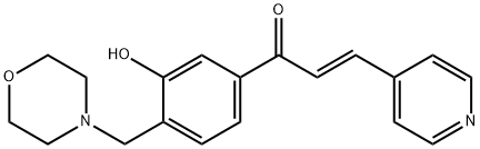 (E)-1-(3-hydroxy-4-(MorpholinoMethyl)phenyl)-3-(pyridin-4-yl)prop-2-en-1-one Struktur