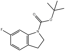 1H-Indole-1-carboxylic acid, 6-fluoro-2,3-dihydro-, 1,1-diMethylethyl ester Struktur