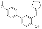 4'-Methoxy-3-(1-pyrrolidinylmethyl)-4-biphenylol Struktur