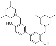 4,4'-Biphenyldiol, 3,3'-bis((3,5-dimethylpiperidino)methyl)- Struktur