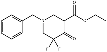 ethyl 1-benzyl-5,5-difluoro-4-oxopiperidine-3-carboxylate Struktur