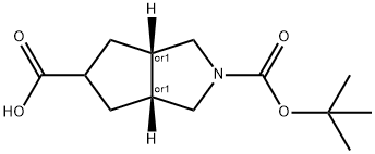 (3aR,5r,6aS)-2-(tert-butoxycarbonyl)octahydrocyclopenta[c]pyrrole-5-carboxylic acid Struktur