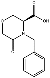 (3S)-4-Benzyl-5-oxomorpholine-3-carboxylic acid Struktur