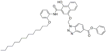 1-[[[4-Hydroxy-3-[[[2-(tetradecyloxy)phenyl]amino]carbonyl]-1-naphthalenyl]oxy]methyl]-1H-benzotriazole-5-carboxylic acid phenyl ester Struktur